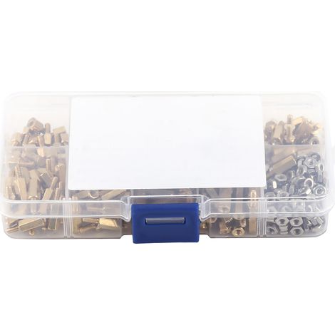 360pcs M2.5 Brass male Female Standoff and Stainless Steel Hex Nuts Assortment In Box