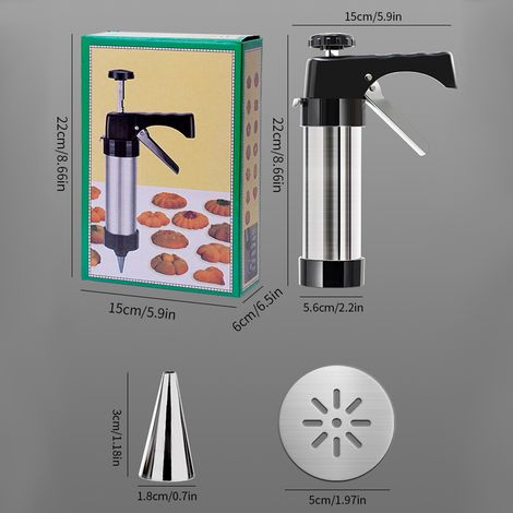 Set mit 8 Spritzbeutel-Ausstechformen, Gebäckdekorationsset aus Edelstahl, ideal für Kekse, Creme und Dekorationen (zufällige Formen). (1/3)