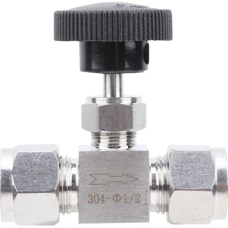 Hochdruck-Nadelventil aus Edelstahl 304 zur Wasser-/Gasdurchflussregelung – 2-Wege, 1/2"-Gewinde (1/5)