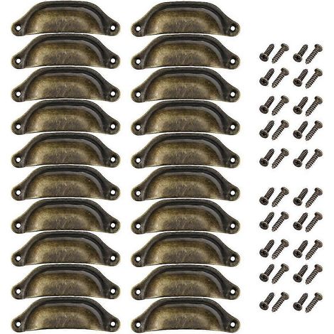 Lot de 20 boutons de tiroir en fer forgé antique - poignées pour meubles de cuisine vintage, armoires (1/5)