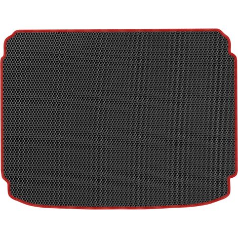 Tapis de coffre en EVA pour Peugeot 308 I Hatchback (2007-2013), motif nid d'abeille noir (1/5)