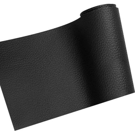 Patchs en Cuir, Patchs en Cuir Auto-Adhésifs, Patch de Réparation en Cuir PU, Patch de Réparation Cuir, 100 137cm, Noir (1/4)