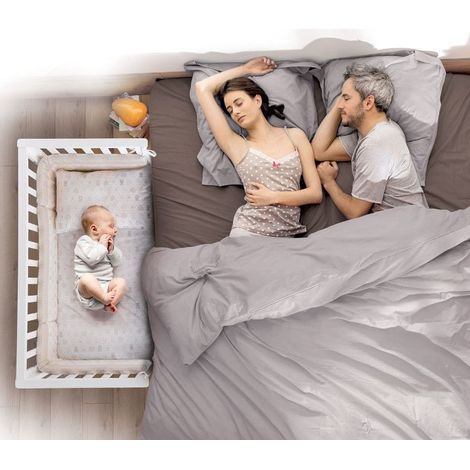 Lettino Contact Azzurra Design Bianco lettino per neonati sponde regolabili culla per bambini barriera di sicurezza in legno
