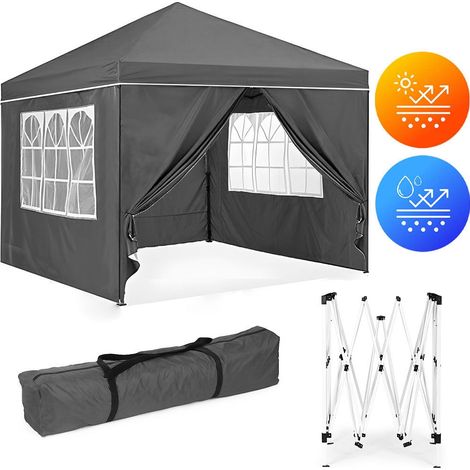 Carpa de jardin plegable de 3 x 3 m con 4 paredes laterales multigarden