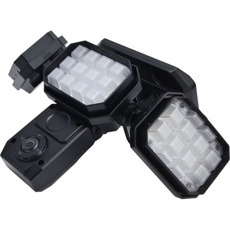 Projecteur de sécurité solaire à détecteur de mouvement, 3 têtes, étanche IP65, avec alarme, pour jardin et cour extérieurs. (1/5)