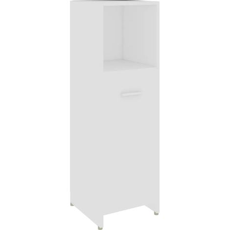 Mueble de baño moderno con 3 compartimentos 30 x 30 x 95 cm madera de ingeniería blanca 020047712 (1/5)