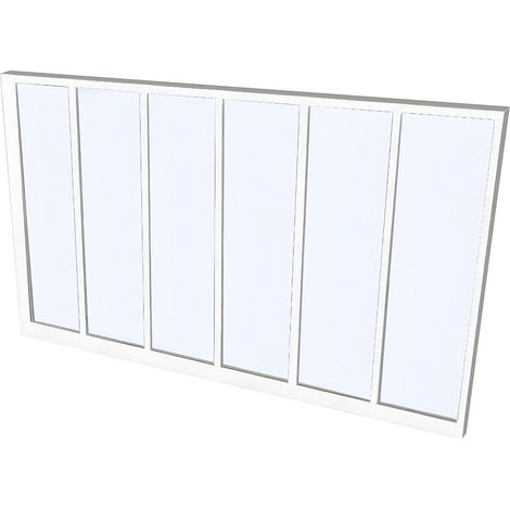 Vente-Unique – Verrière d'intérieur en aluminium thermolaqué 180x105 cm – Verre trempé blanc – Pose en tunnel – Pour espaces lumineux