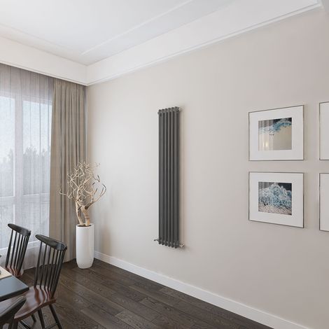 AICA 1500x290mm 2 Column Vertical Anthracite Radiator Central Heating Cast Iron Style (1/4)