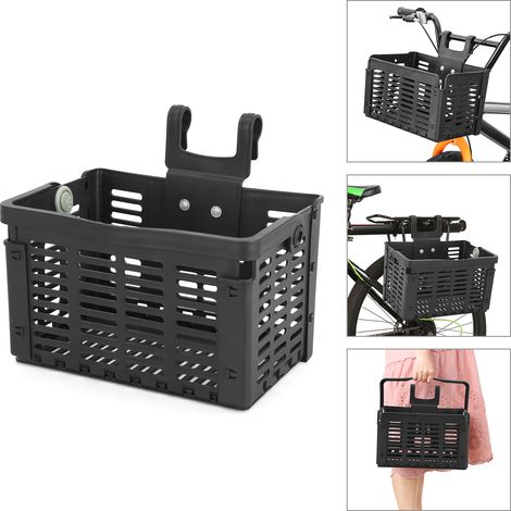 Panier de vélo pliant, guidon en plastique détachable, support avant et arrière de vélo suspendu, porte-bagages (1/5)