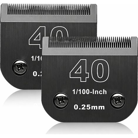Lame de rechange pour toilettage de chiens,Compatible avec Les séries Heiniger/MOSER Max45 /Andis/Oster A5/Wahl 10KM Series Tondeuse pour Chien,Taille 40 1/100" (0,25mm) Longueur de Coupe,2 unité Noir (1/5)