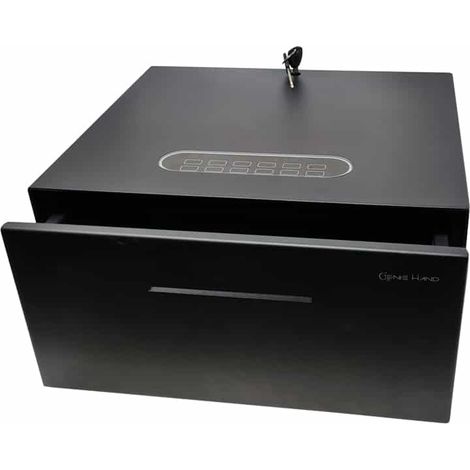 Genie Hand  Cassaforte Elettronica Cassetto Blindato di Deposito a Muro Piccola Cassetta di Sicurezza con Codice a Combinazione e Chiave Serratura B-Class e Sistema Anti Bounce Casseforti per Soldi