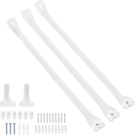 12 supports étagère filaire 3pcs 17 – Tiges support métal 6 pinces 2 équerres avec chevilles vis (1/5)