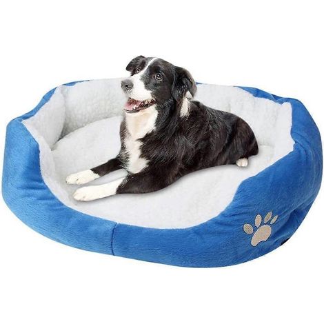 Coussin pour chien, panier pour chien, housse Lotte, lit pour animaux de compagnie pour l'hiver, chats, chiens, niche pour chien pour toutes les saisons, 2-Bleu (1/3)