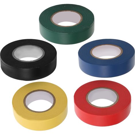 Lot de 5 rouleaux ruban isolant PVC marron pour électriciens, la (1/5)
