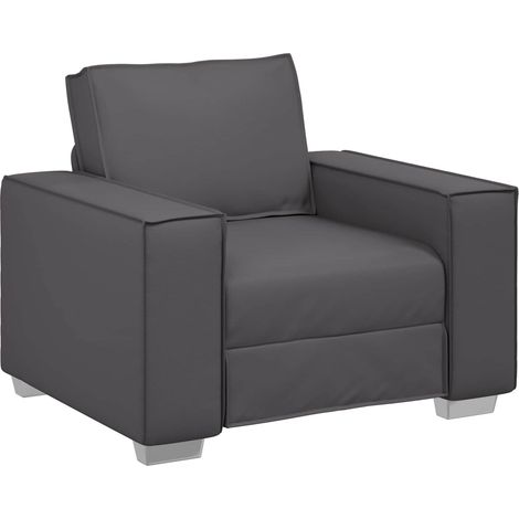 Maison Exclusive - Poltrona Sofa Grigio 100 cm Pelle Sintetica