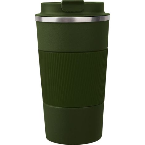 Gourde à Café Isotherme en Acier Inoxydable, Tasse de Voyage avec Couvercle Anti-Fuite, Verre à Emporter pour Boissons Chaudes et Froides, Thé, Eau, Café, Mug Thermos Double Paroi, Vert (1/5)