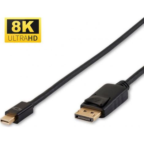 Microconnect DP-MMG-100MBV1.4 Cavo DisplayPort 1 m Mini DisplayPort Nero - Cavi DisplayPort (1 m, Mini DisplayPort, DisplayPort, Maschio, Maschio, Oro)