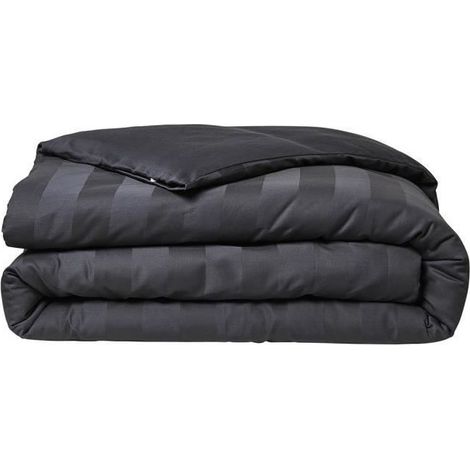 Parrure de lit TODAY Prestige - 220 x 240 cm - 2 personnes - 100% Satin de coton - Fusain (1/7)