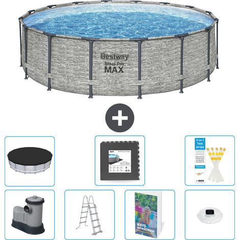 Bestway Piscina Bestway Steel Pro MAX Redonda - 488x122 cm - 8-piezas  S608