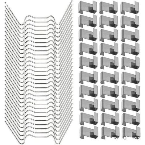 100Pcs Clips de Vitrage pour Serre Inclure 50Type W Serre Pinces en Acier Inoxydable et 50 Clips de Type Z pour Vitre de Serre