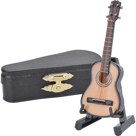 Miniatur-Klassikgitarre aus Holz, Dekorationsmodell eines Musikinstruments, 8 cm (1/5)