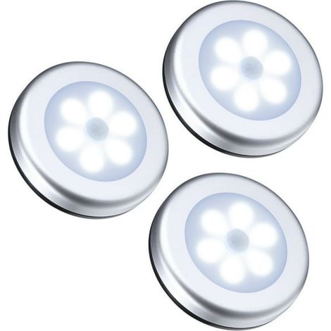 Lampe à induction intelligente par détection de présence humaine - Couleur : coque argentée, lumière blanche pure