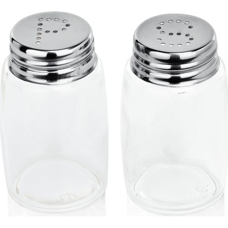 Set de salière/Poivrière en Acier au nickel-chrome H 70 mm Ø 40 mm - Was Germany