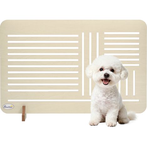 PawHut Freestanding Pet Gate for Small Dogs, 75 x 51 cm, Natural (1/5)