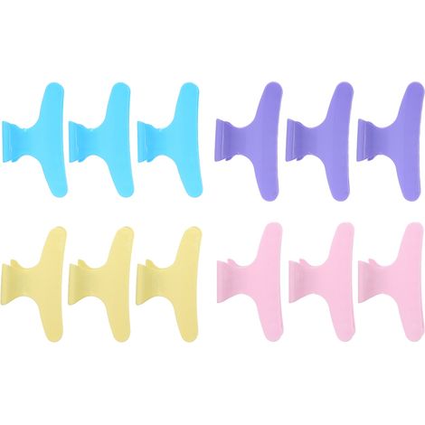 Lot de 12 pinces papillon pour cheveux, clips de sectionnage et serre-mèches colorés, outil de coiffure polyvalent (1/5)
