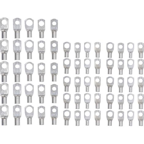 Lot de 65 cosses annelées en cuivre, embouts de câble multifonctions, connecteurs à sertir pour fil électrique, assortiment de terminaisons (1/5)