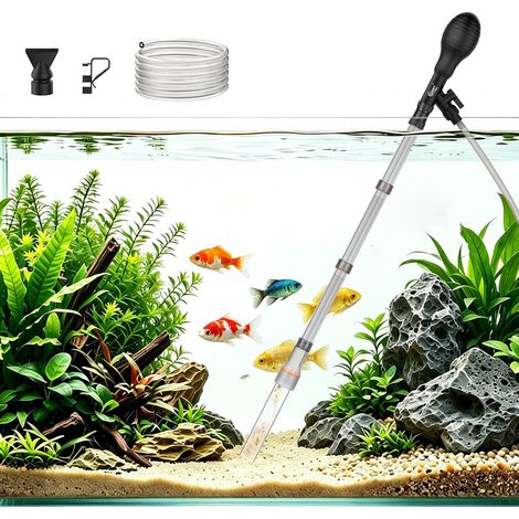Aspirateur Aquarium Siphon Changer Eau pour Nettoyer Sable Gravier L (1/5)