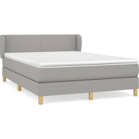 Maison Exclusive - Cama box spring con colchón tela gris claro 14 (1/5)