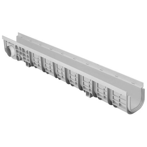 First Plast – Caniveau d'évacuation en polypropylène 130 x 1000 mm – Hauteur 200 mm – Sorties latérales 75/80/100/110 mm – Découpes tous les 10 cm - 130XL (1/3)