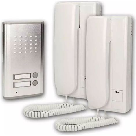 CITOFONO BIFAMILIARE INTERCOMUNICANTE COPPIA MODULI INTERNI PULSANTE RL-3208AA (1/4)
