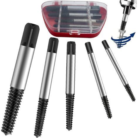 5pcs Endommagé Vis Extracteurs, 3mm à 18mm Embouts Extracteurs de Vis Cassées (1/4)