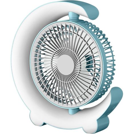 Ventilatore da Tavolo Silenzioso con Luce LED Notturna, Rotazione 360° e 3 Velocità – Design Moderno ed Elegante in Plastica di Qualità – Ideale per Camera da Letto e Ufficio (1/5)