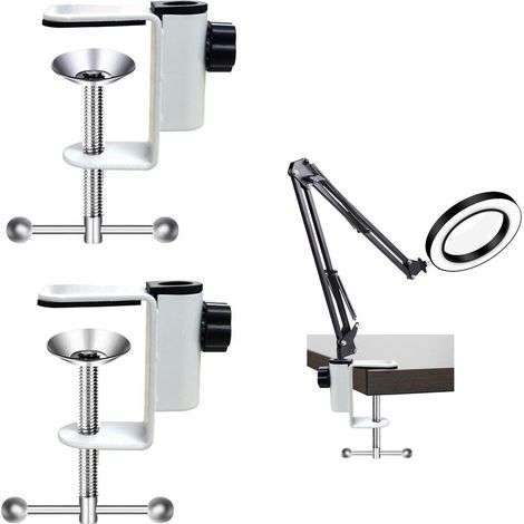 C-Klemmen aus Edelstahl für Träger Tisch- und Nachttischlampen mit langem Arm Metall-Auslegerhalterungen Tigerfüße 2 Stück 45 mm (1/4)