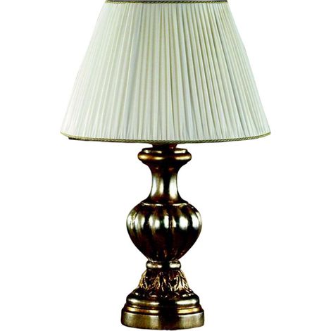 Lumetto In Legno Classico Argento Mecca Con Paralume 1 Luce Tuffolo