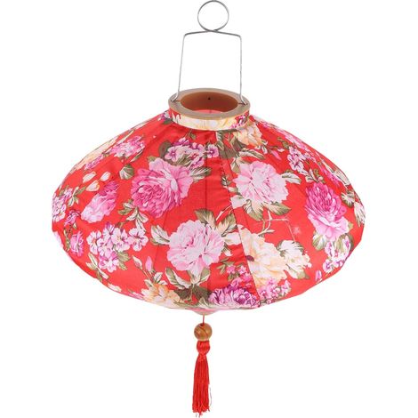 Lanterne Chinoise Décorative Suspendue Lanterne de Fête Ancienne Charmante Extérieur Motif Floral pour Jardin et Terrasse (1/5)