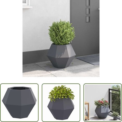 Jardinier anthracite -  Jardinière Anthracite 50 x 50 x 40 cm Acier (1/5)