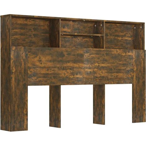 Testiera con Scomparti Rovere Fumo 160x19x103,5 cm vidaXL