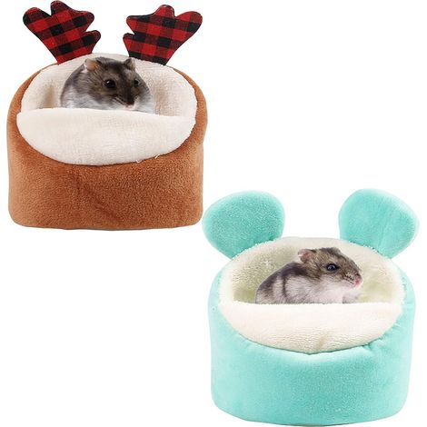 2pcs lit pour animaux de compagnie lit de hamster chaud d'hiver (vert/café)-Fei Yu