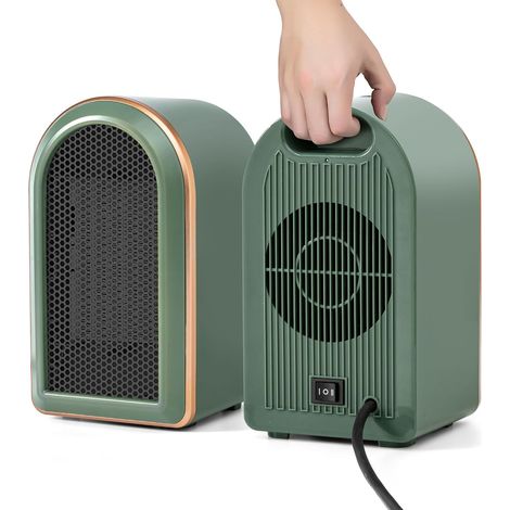Chauffage d'appoint Electrique Portable,Petit Radiateur Soufflant Economie d'énergie PTC Ceramique,Silencieuse Chauffage Cinétique1200W/800W,Chauffage Mini Plug in Dumping Surchauffe Protection (1/5)