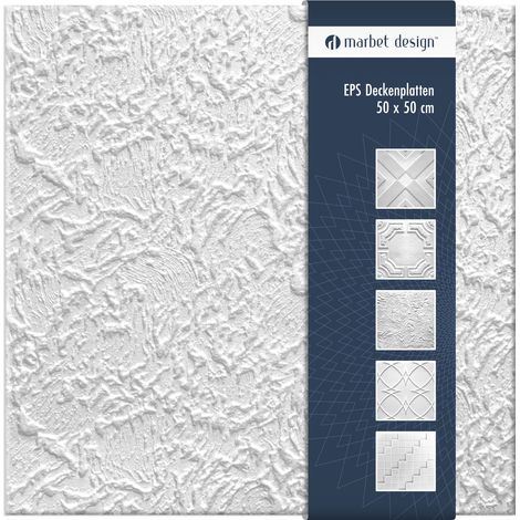 Marbet Design dalles plafond polystyrène EPS blanc 30 décors différents 50x50cm paquet économique: 10 m² / 40 plaques, Paris