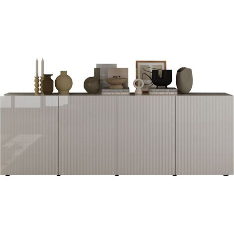 Buffet SCENA – 241×84×42 cm – 4 puertas – Blanco lacado (1/4)
