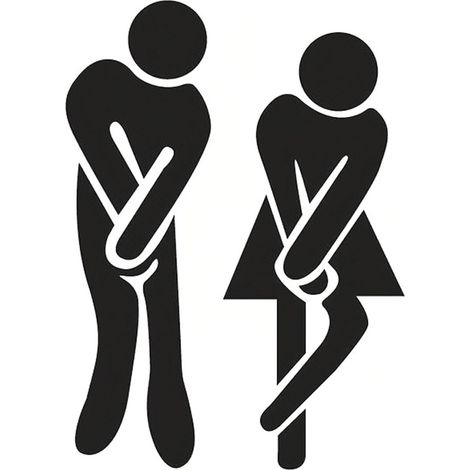 Wandaufkleber – Toilette – WC – Lustiges WC-Schild (18 x 12 cm) – Wandaufkleber für Badezimmertür – Kleines, abnehmbares WC-Schild – Wanddekoration