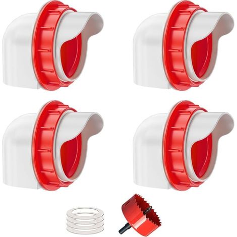 Mangeoire à 4 ouvertures pour poulets, mangeoire automatique pour poulets, kit de mangeoire à gravité pour seaux, barils et boîtes (1/4)
