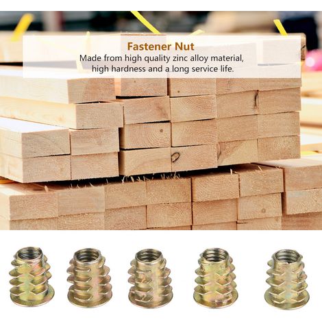 50 écrous à tête hexagonale creuse M6 en alliage de zinc pour meubles en bois (M612)