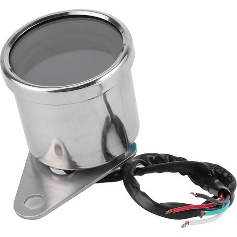 Compteur multifonctionnel pour moto : tachymètre, odomètre, jauge à carburant, compteur de vitesse, 12 V, universel (argenté) (1/5)