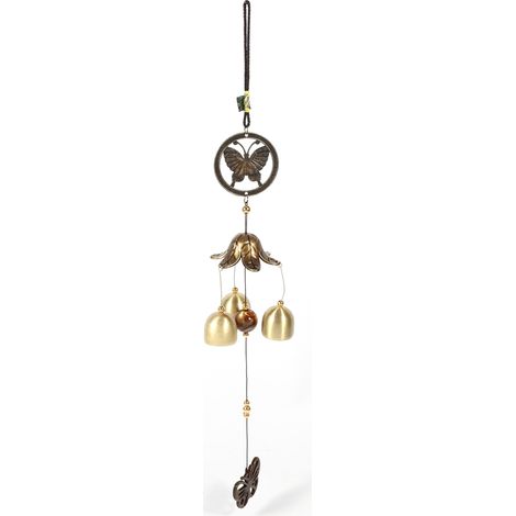 Carillon en métal avec décoration papillon, cloche à vent pour suspension porte fenêtre (1/5)